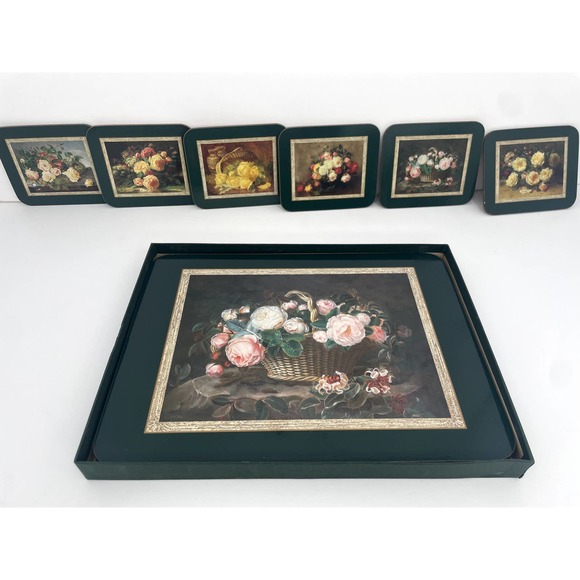 Vintage Jason Cork Backed 6 Placemats and 6 coasters in original box - Picture 6 of 9